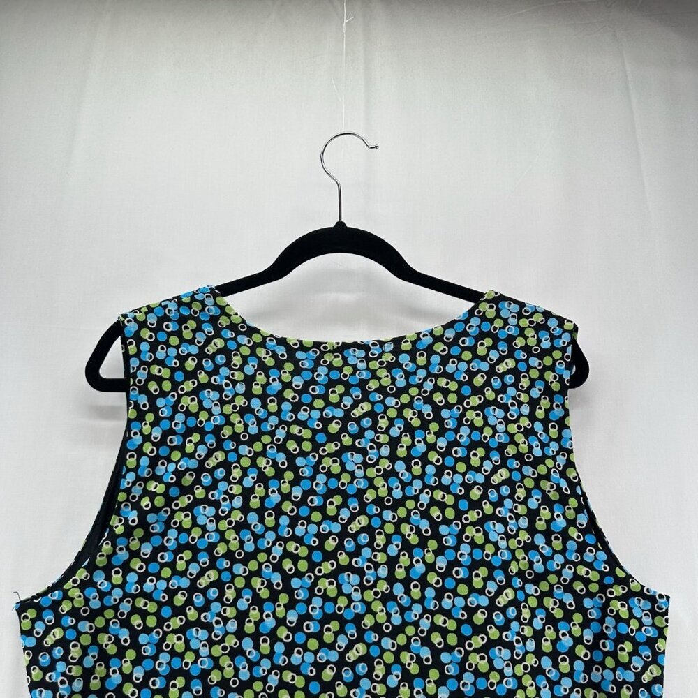 Charter Club Woman Tank Top Sz 2X Polka Dot Surplice Sleeveless Nylon Blue Green - Picture 5 of 10